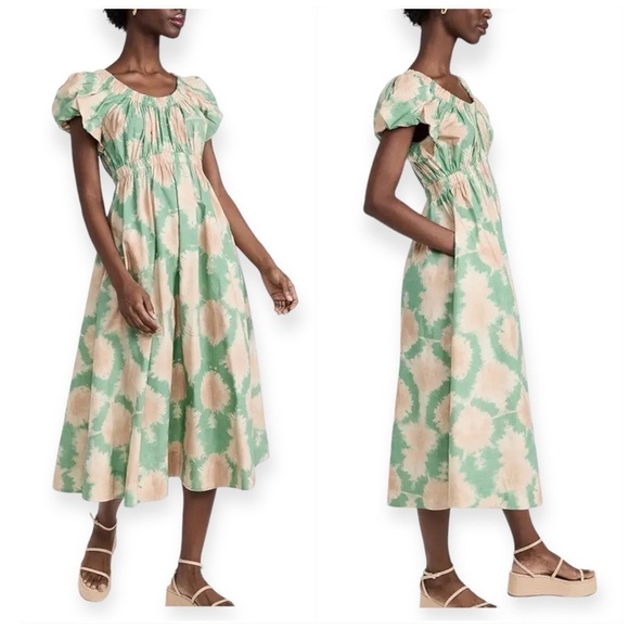 ULLA JOHNSON  Nanette Midi Dress Calcite, Size 10,‎ NWT - Picture 2 of 16